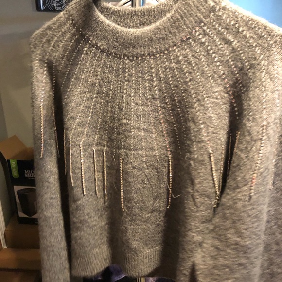 Zara Sweaters - NWT Zara size small gray crop sweat with sparkles